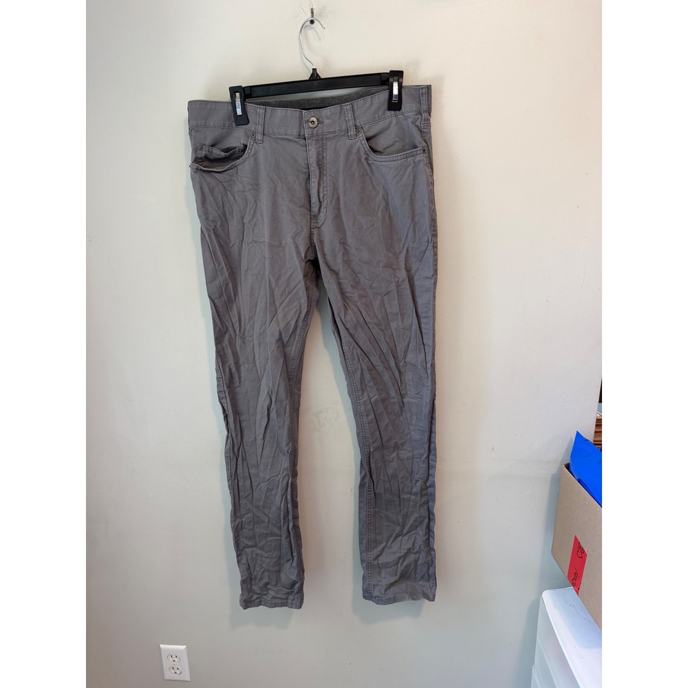 Members Mark Mason Straight Fit 5 Pocket Pants Gray Mens 34x32 Cotton Stretch